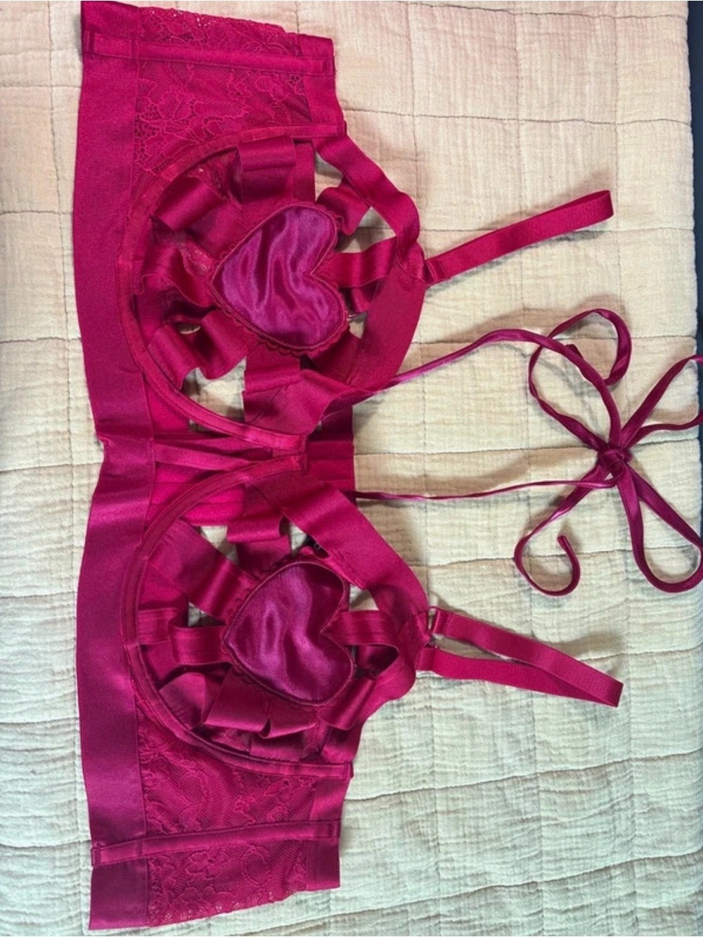 Torrid Heart-Accent Satin & Lace lingerie set